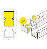 Couvercle E7 blanc laiteux en longueur de 1m ou 2m pour NOVA et ANGLE14