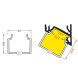Couvercle E7 blanc laiteux en longueur de 1m ou 2m pour NOVA et ANGLE14