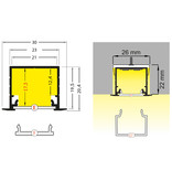 NOVA RS 20mm profilé led encastré 1m-2m