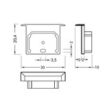 Embouts pour profilé LED NOVA20 RS, ensemble de deux