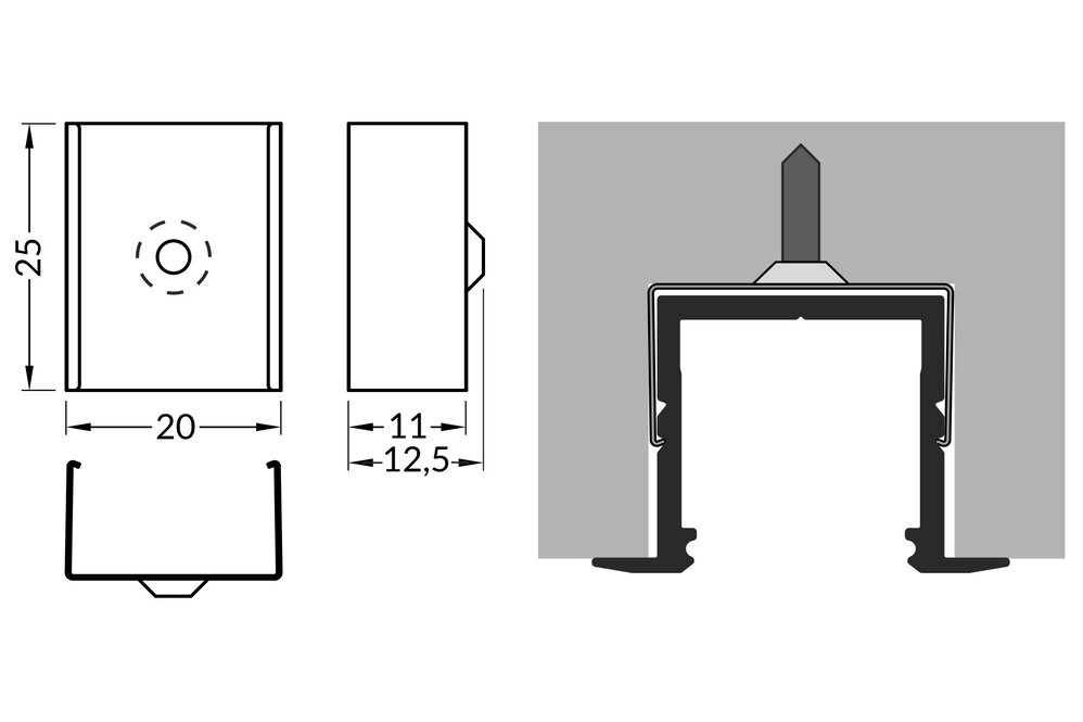 Support Type U4 Cône Flexible Inox