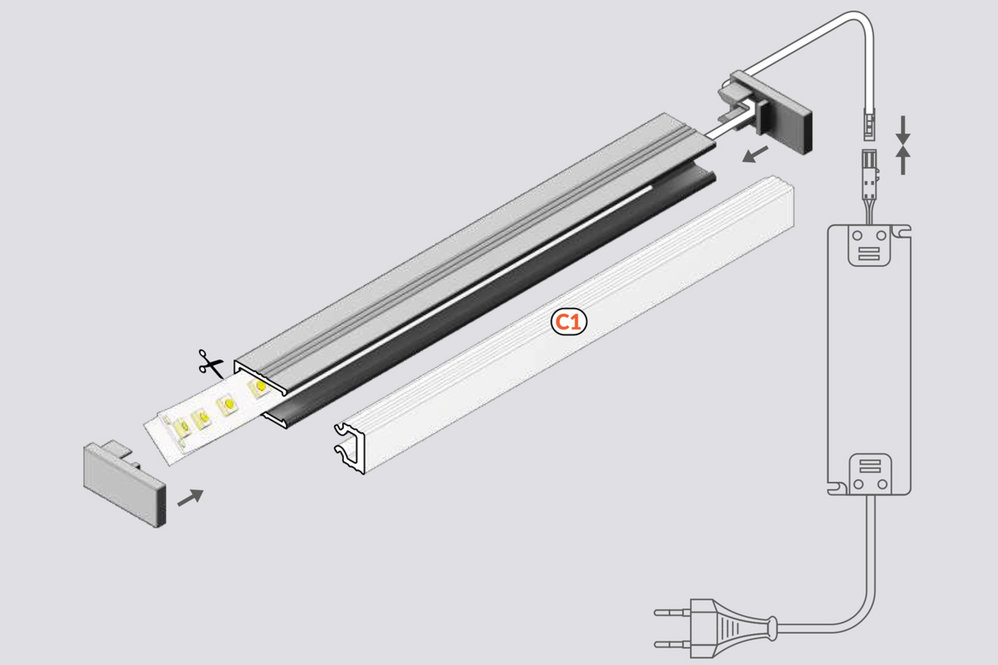 PICO 8mm Profilé LED encastré 1m-2m