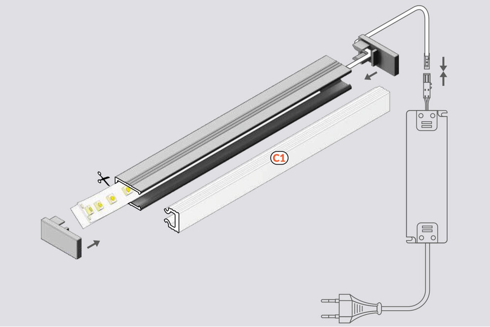 PICO 8mm Profilé LED encastré 1m-2m