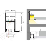 EDGE 14mm Led Profile Surface Mount 1m-2m