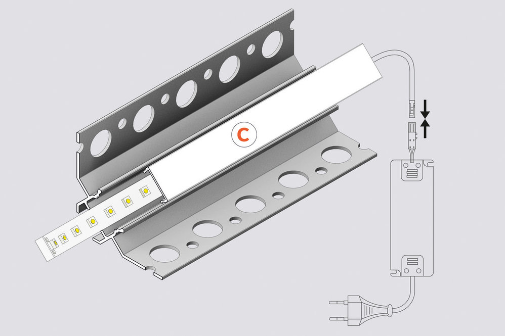 EDGE TS90 Profilé LED a carrelé 12mm pour tuiles et stucs