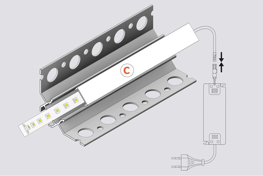 EDGE TS90 Profilé LED a carrelé 12mm pour tuiles et stucs