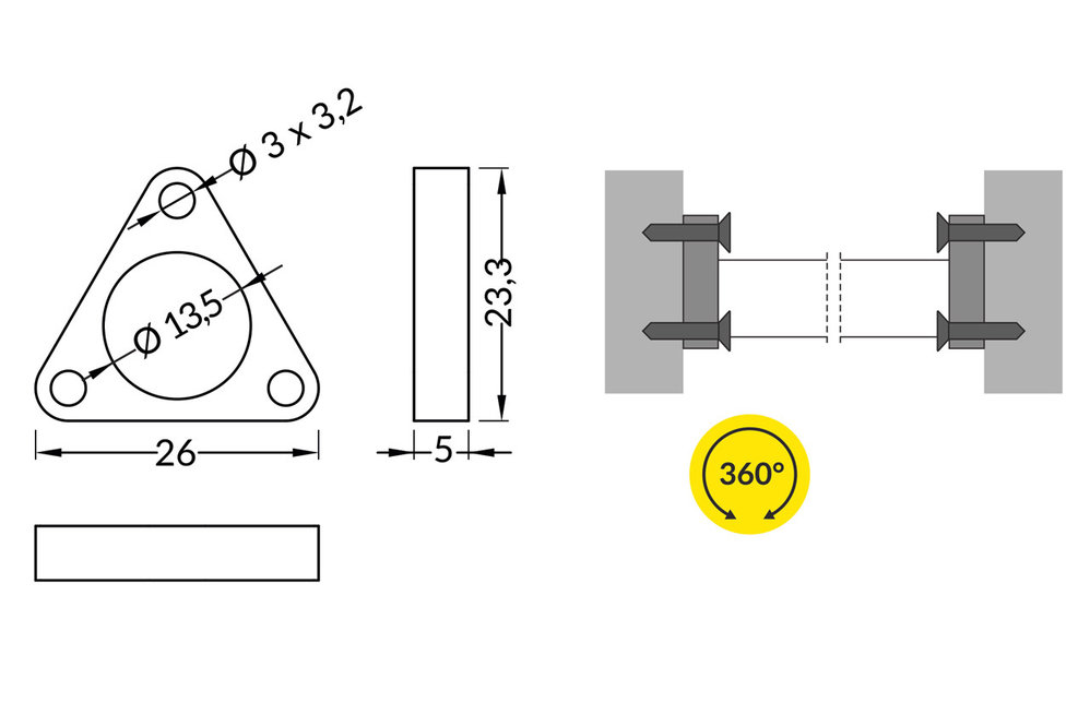 Supports ROTO8 triangle en acier galvanisé