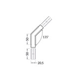 Connecteur d'angle 135° pour profilé LED d'angle NOVA20