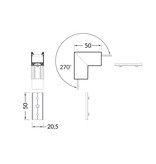 Raccord d'angle 270° extérieur pour profilé LED NOVA20