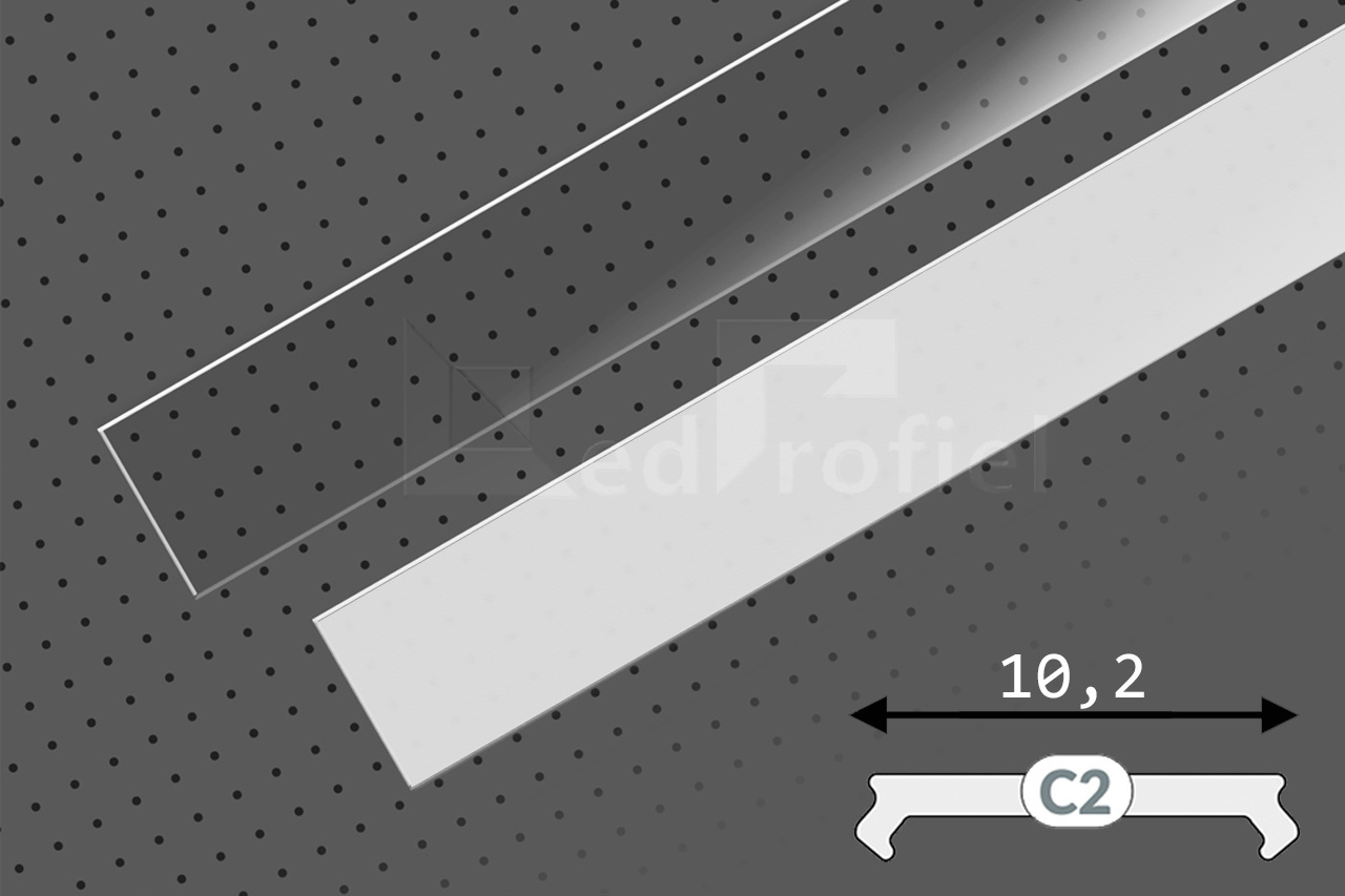 Couvercle C2 ClickDessus en longueur de 1m ou 2m pour les profils CONTOUR, NOVA10 et NOVA10 RS