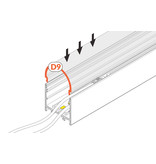 Couvercle D9 ClickOver semi-circulaire blanc laiteux en longueurs de 1m ou 2m