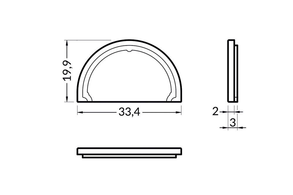 Couvercle D9 embouts d'arceau, blanc laiteux translucide, ensemble de deux