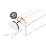 Couvercle D9 embouts d'arceau, blanc laiteux translucide, ensemble de deux