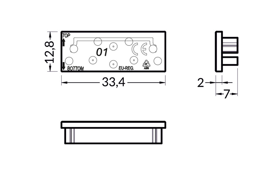 Embouts pour profilé LED EVO301. Ensemble de deux