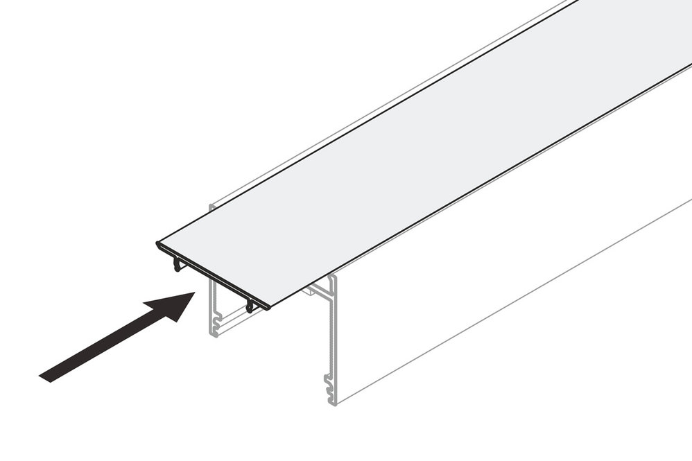 Couvercle en aluminium pour les profils arrière EVO 1m-2m