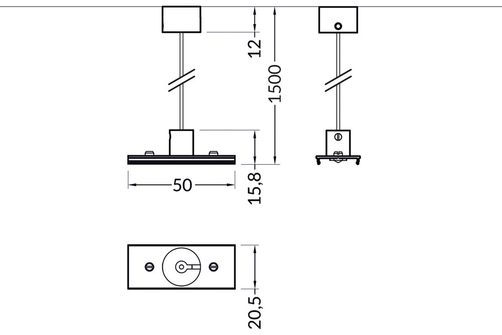 Système de suspension par câble d'acier avec passage