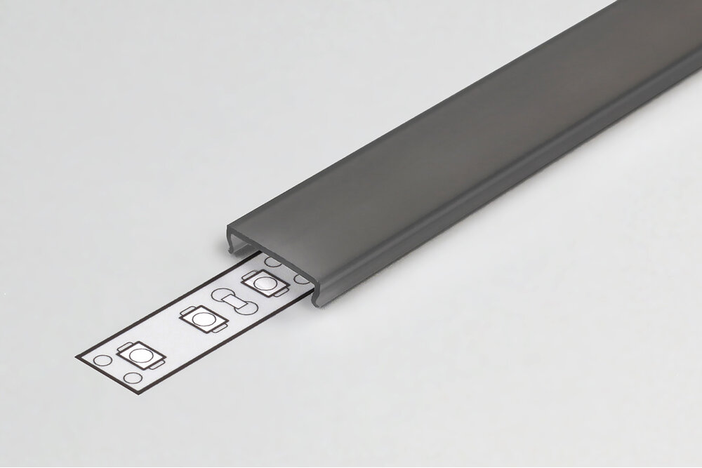 Couvercle C ClickDessus noir en longueur de 1m ou 2m