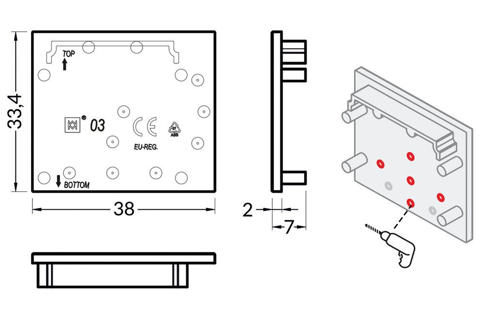 Embouts pour profilé LED EVO303. Ensemble de deux
