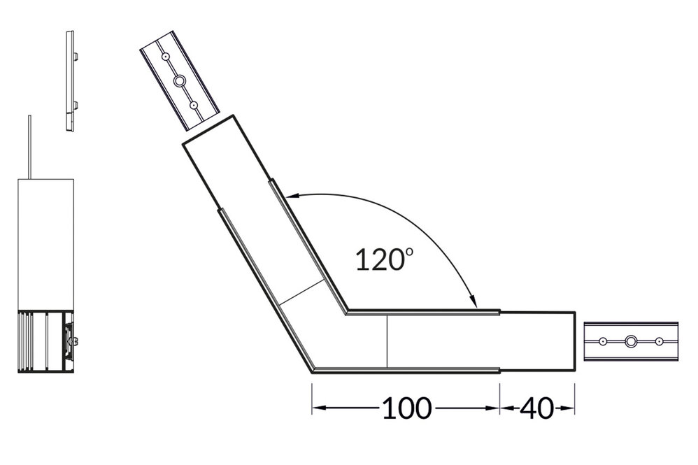 Profilé LED d'angle 120° pour profilé LED d'angle EVO302