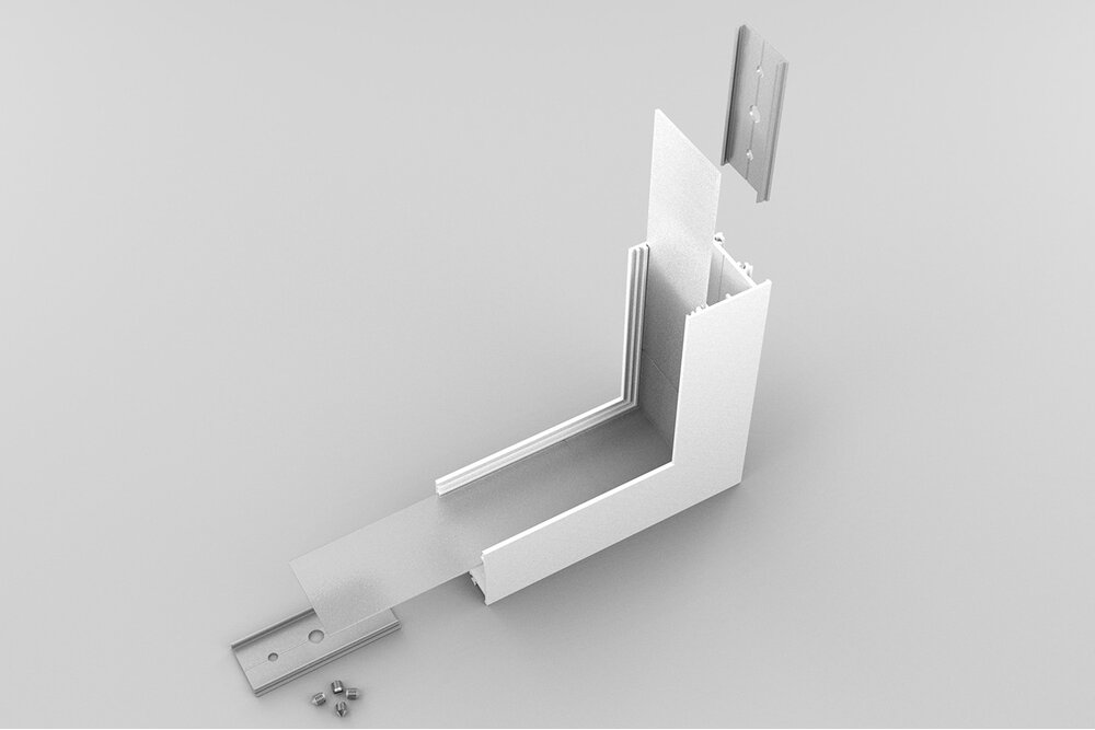 Raccord d'angle 90° intérieur pour profilé LED d'angle EVO302