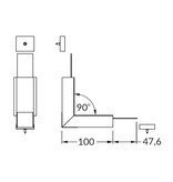 Raccord d'angle 90° intérieur pour profilé LED d'angle EVO302