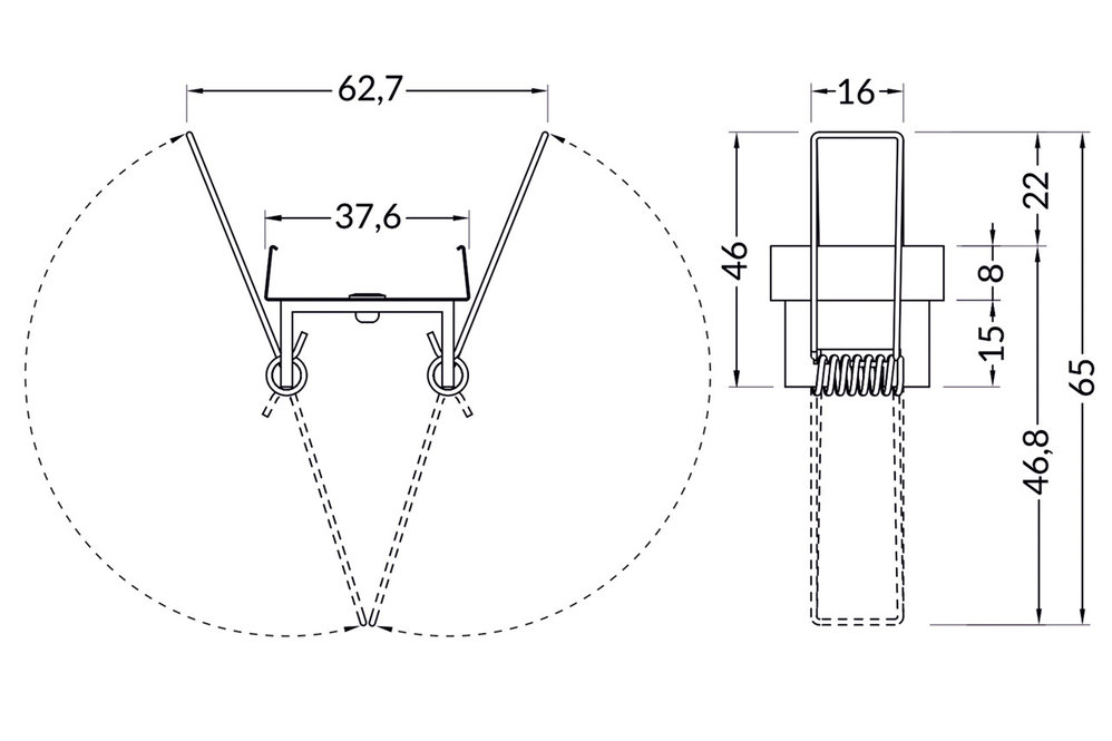 Support Type U9 avec ressorts de friction