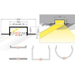 EVO304 TS Profilé LED encastré 31mm 1m-2m