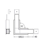 Profilé d'angle 90° pour profilé LED d'EVO307