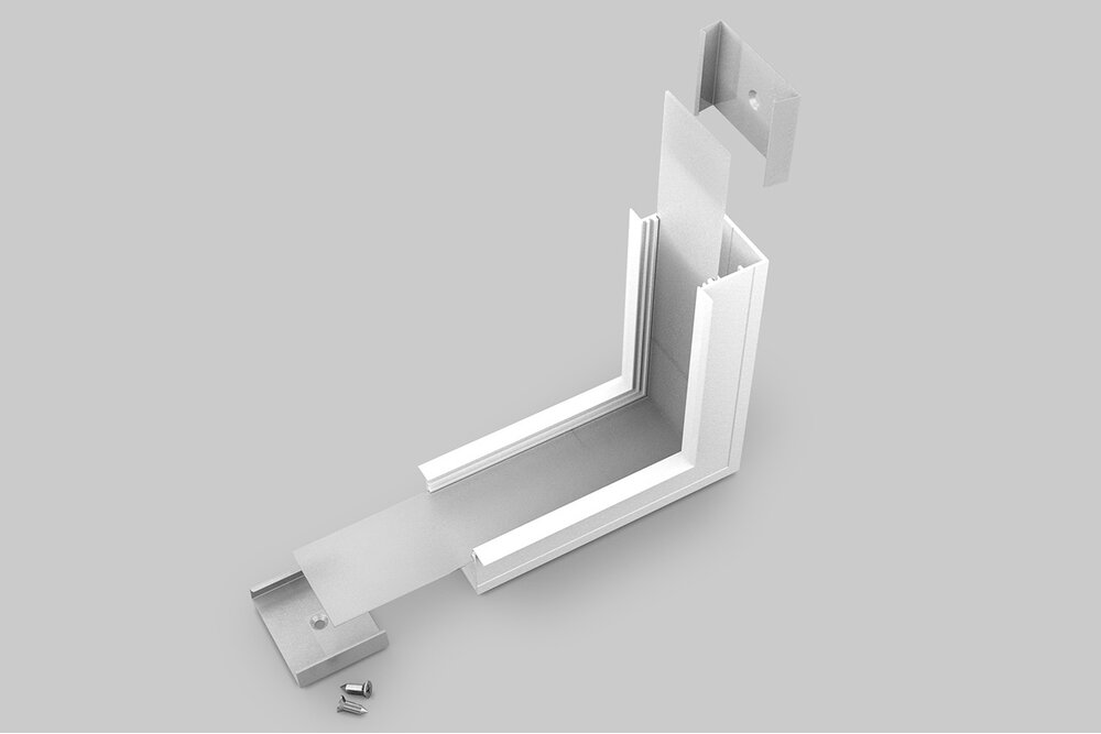 Raccord d'angle 90° intérieur pour profilé LED d'angle EVO307