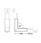 Raccord d'angle 90° intérieur pour profilé LED d'angle EVO307