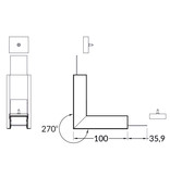 Raccord d'angle 90° extérieur pour profilé LED d'angle EVO307