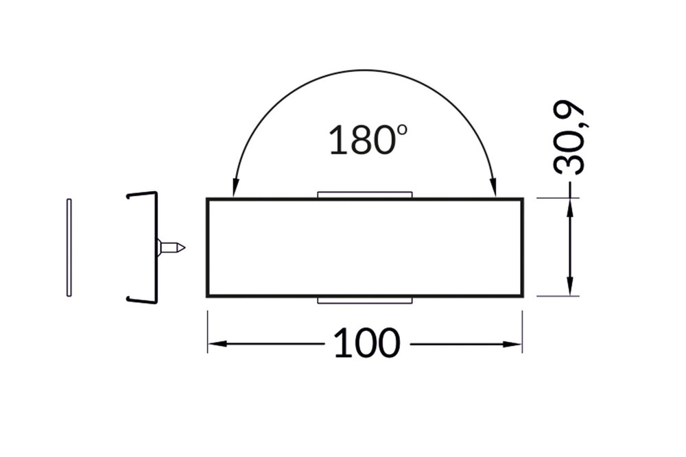 Connecteur droit 180° pour profilé LED EVO307