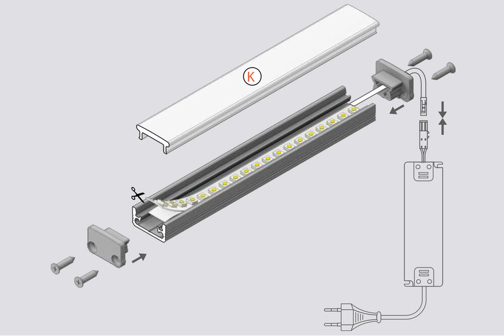 STEPON Profilés LED 8mm pour sol / plancher 1m-2m