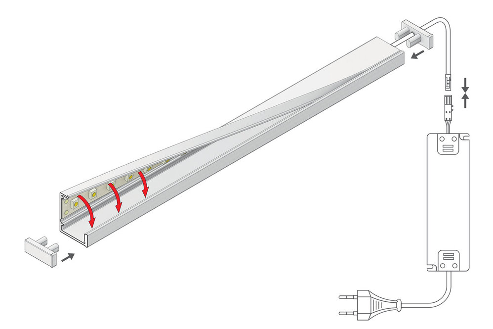 FLEX 8mm Led Profil encastré 1m-2m