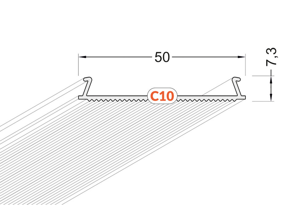 Couvercle C10 Spot 60° CliquerDessus | Angle de rayonnement 60°, longueur 1m ou 2m