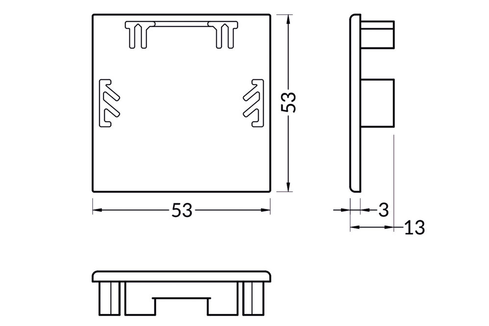 Embouts pour profilé LED LUMAX502. Ensemble de deux