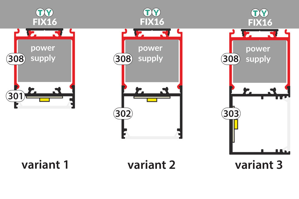 EVO308 Profilé LED combiné de 31mm 1m-2m