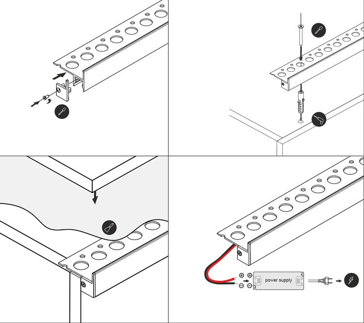 TILUM10 TS Profilé à leds pour marches carrelées