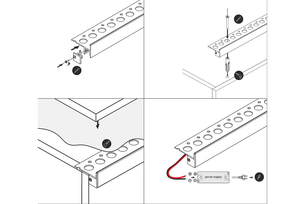 TILUM10 TS Profilé à leds pour marches carrelées