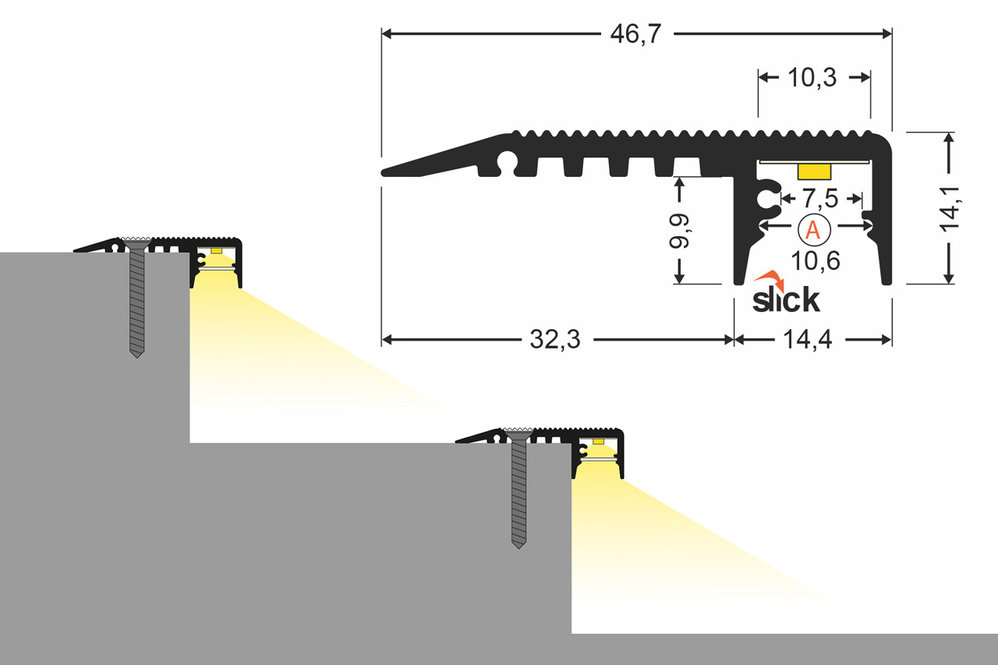 STEP10 Profilé led pour marches d'escalier