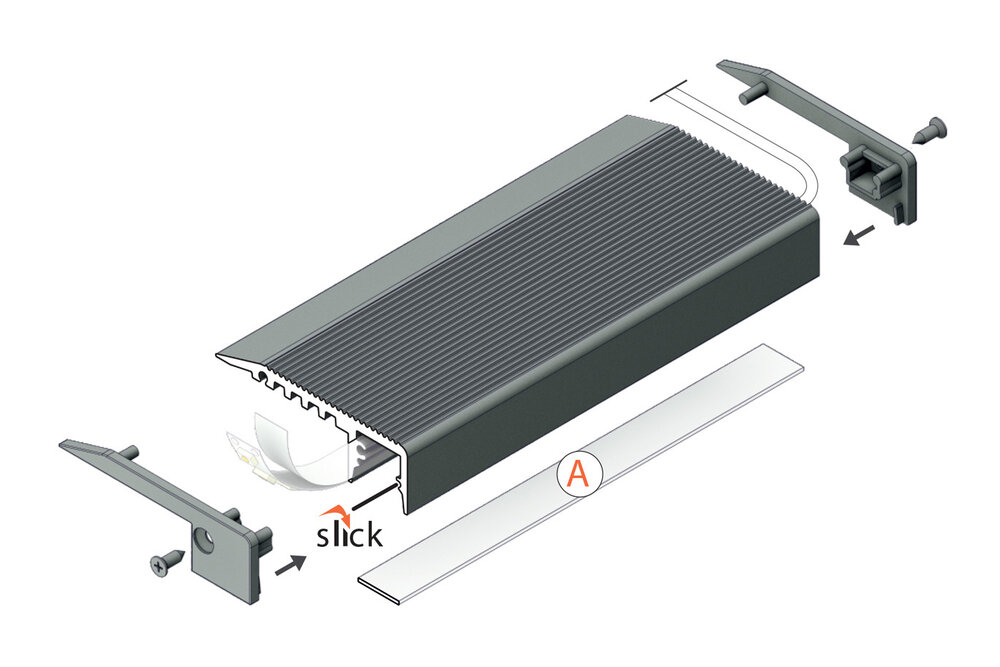 STEP10 Profilé led pour marches d'escalier