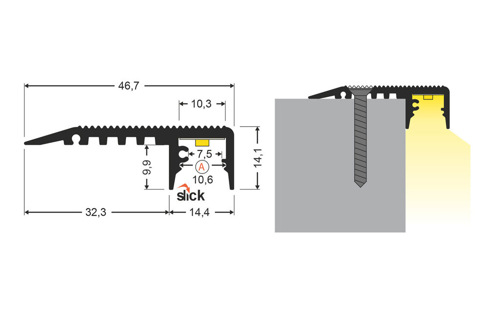 STEP10 Profilé led pour marches d'escalier