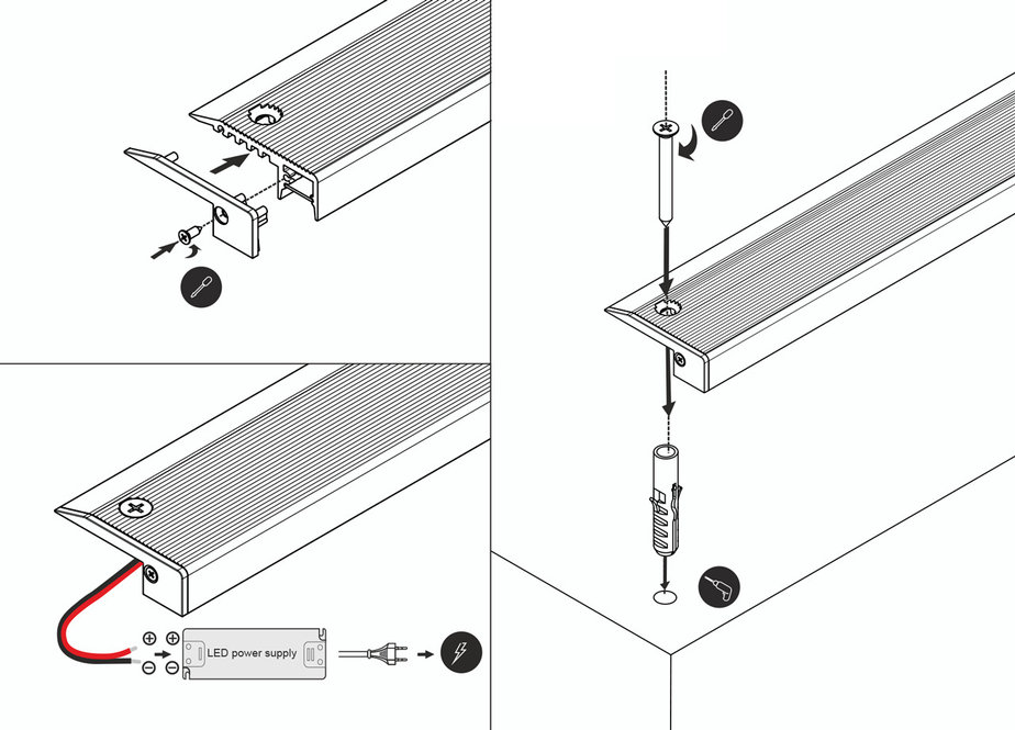 STEP12 Profilé led pour marches d'escalier