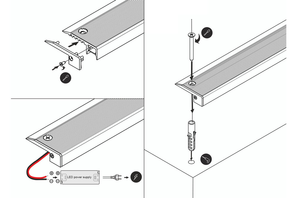 STEP12 Profilé led pour marches d'escalier