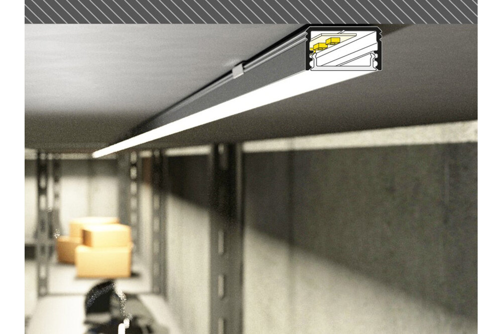 Profilé LED OMNI 14mm en montage en surface, 2m
