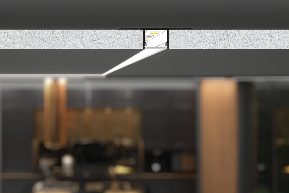 LUXI TS 14mm profilé LED encastré pour plaque de plâtre et stuc.