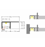 LUXA TS 14mm profilé LED encastré pour plaques de plâtre et stucs.