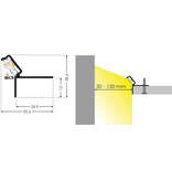 Zeno 12 mm Profilé LED en saillie - Éclairage indirect du plafond