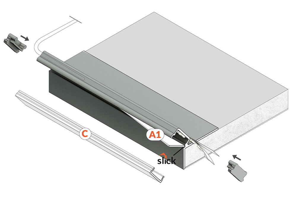 Zeno 12 mm Profilé LED en saillie - Éclairage indirect du plafond