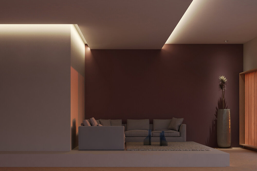 Zeno 12 mm Profilé LED en saillie - Éclairage indirect du plafond